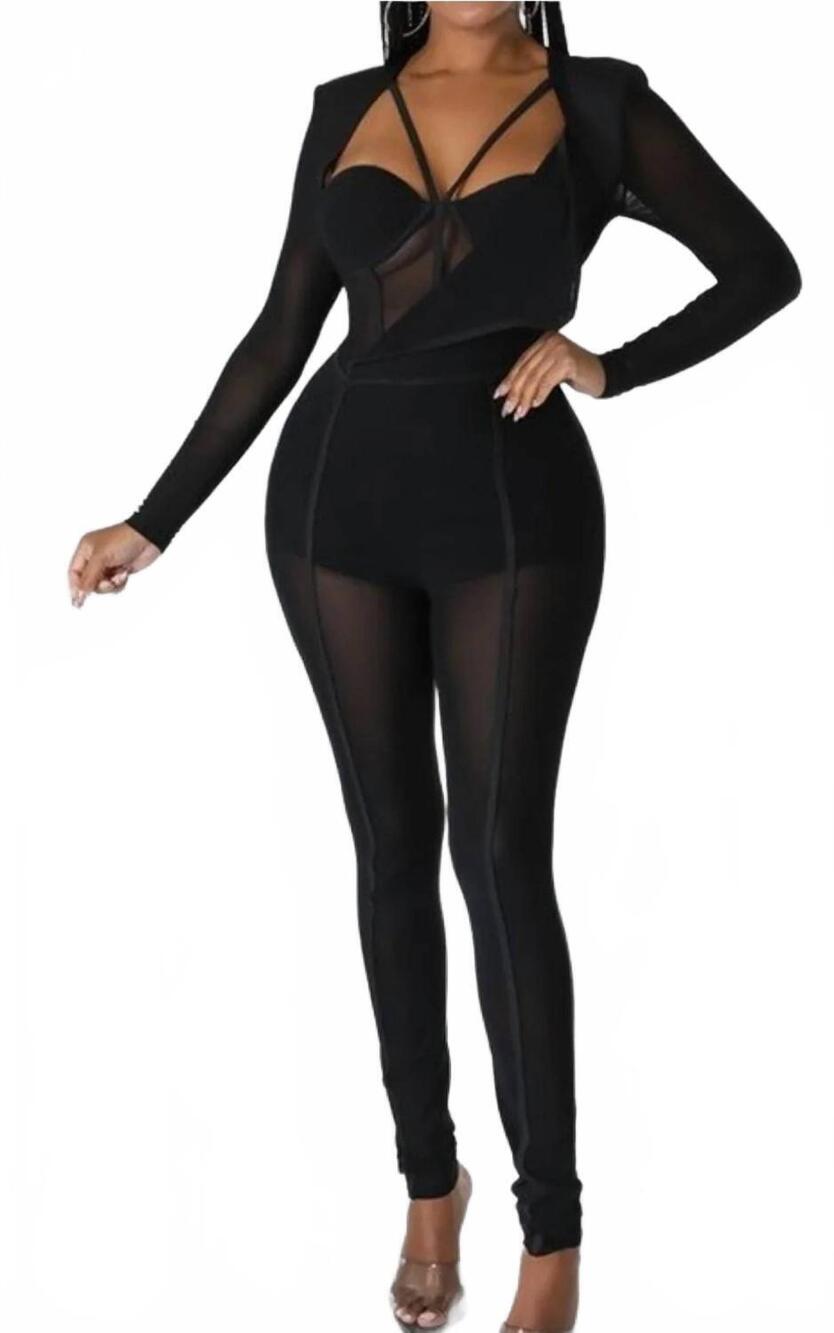 NEW GOOD TIME USA prissy jumpsuit in black